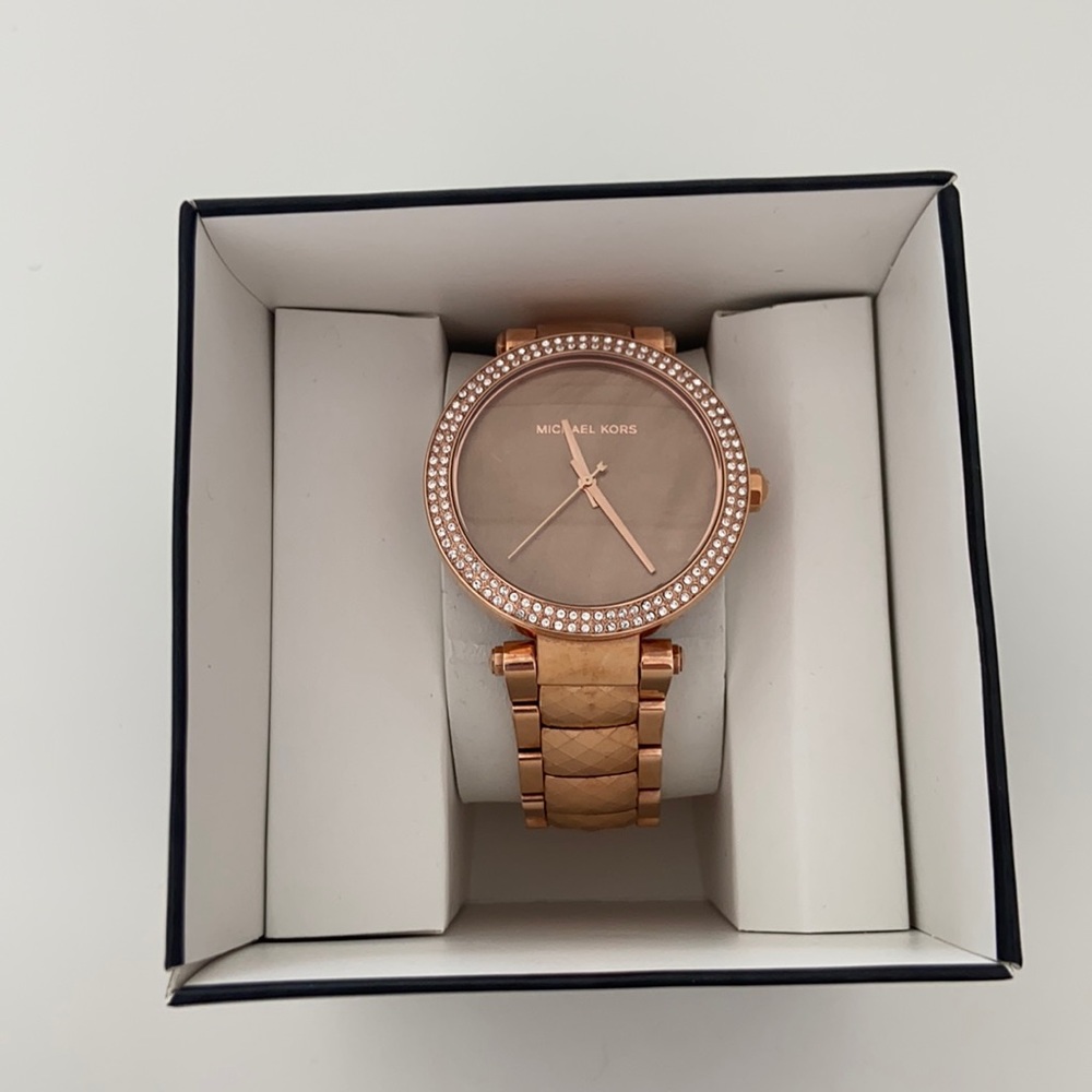 Michael Kors Rose Gold Diamond Marble Watch